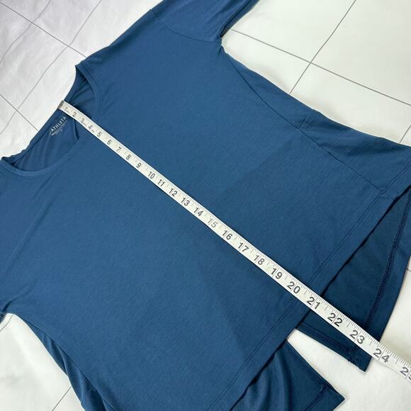 Athleta Top Womens Small Blue Essence Twist Back Long Sleeve Yoga Pilates Gym - Picture 8 of 8